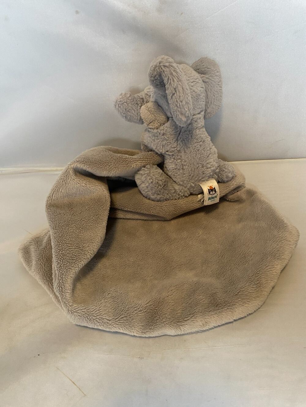 Jellycat Smudge Elephant Soother Lovey Plush Blanket Soft Minky